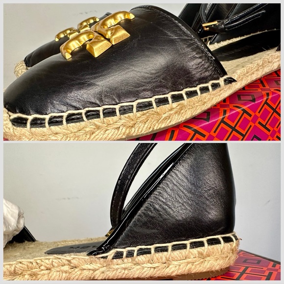 Tory Burch Eleanor D'orsay Espadrille in Perfect Black Size 7 - Picture 11 of 12